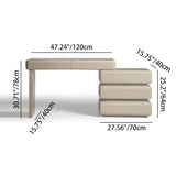 Modern Minimalist Khaki Makeup Vanity with 5/8-Drawer Chest — Solid Wood & Plywood Dresser & Bedroom Makeup Desk