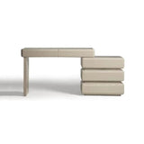Modern Minimalist Khaki Makeup Vanity with 5/8-Drawer Chest — Solid Wood & Plywood Dresser & Bedroom Makeup Desk