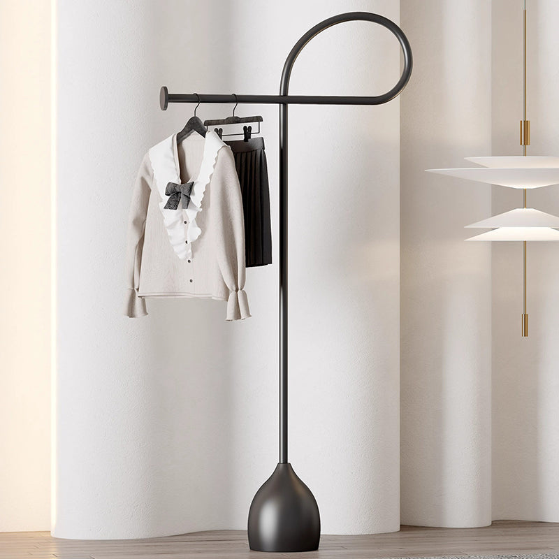 Sleek Modern Minimalist Carbon Steel Freestanding Hall Tree for Living Room & Bedroom