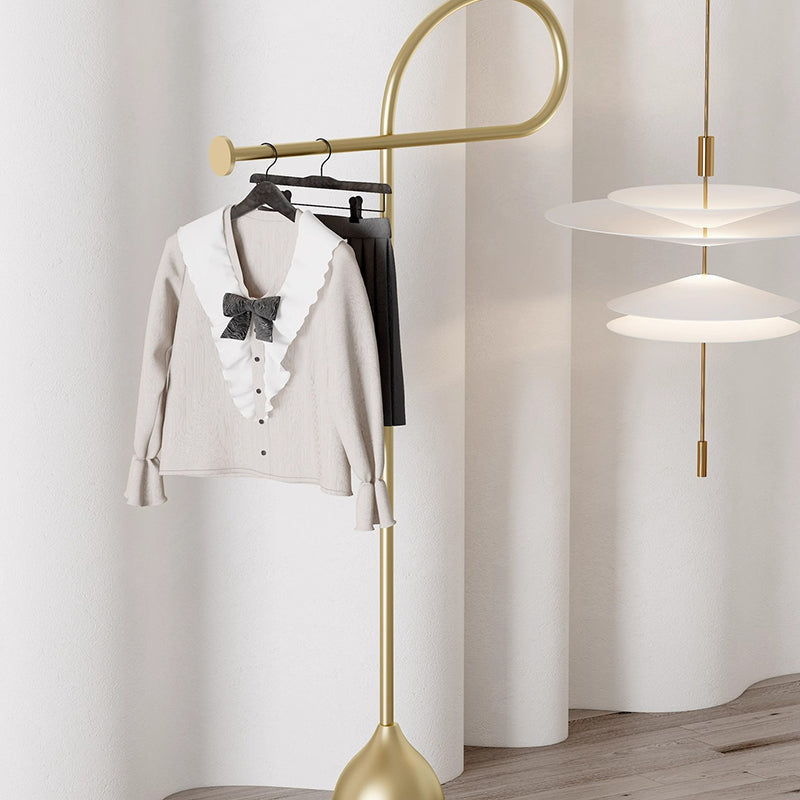 Sleek Modern Minimalist Carbon Steel Freestanding Hall Tree for Living Room & Bedroom
