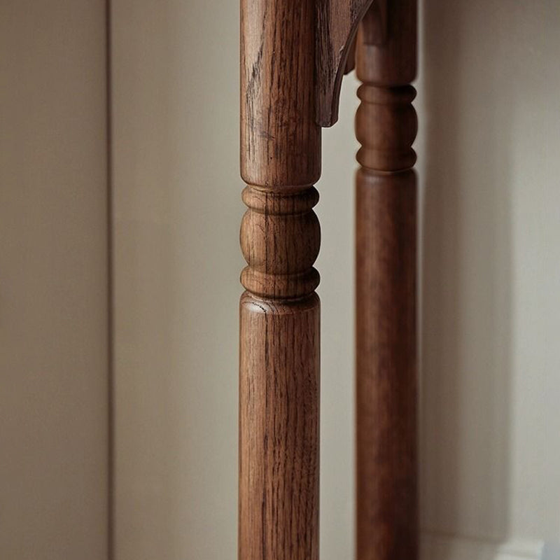 Traditional French-Style Solid Ash Wood Rectangular Console Table with 2-Tier Storage for Entryway & Living Room