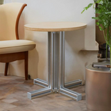 Modern Minimalist Birch Plywood & Aluminum Coffee Table – Water-Resistant, Indoor/Outdoor Use, Square or Round Design