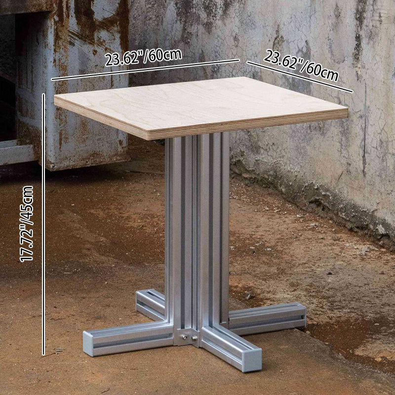 Modern Minimalist Birch Plywood & Aluminum Coffee Table – Water-Resistant, Indoor/Outdoor Use, Square or Round Design
