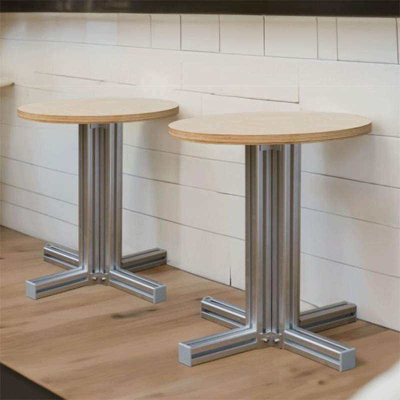 Modern Minimalist Birch Plywood & Aluminum Coffee Table – Water-Resistant, Indoor/Outdoor Use, Square or Round Design