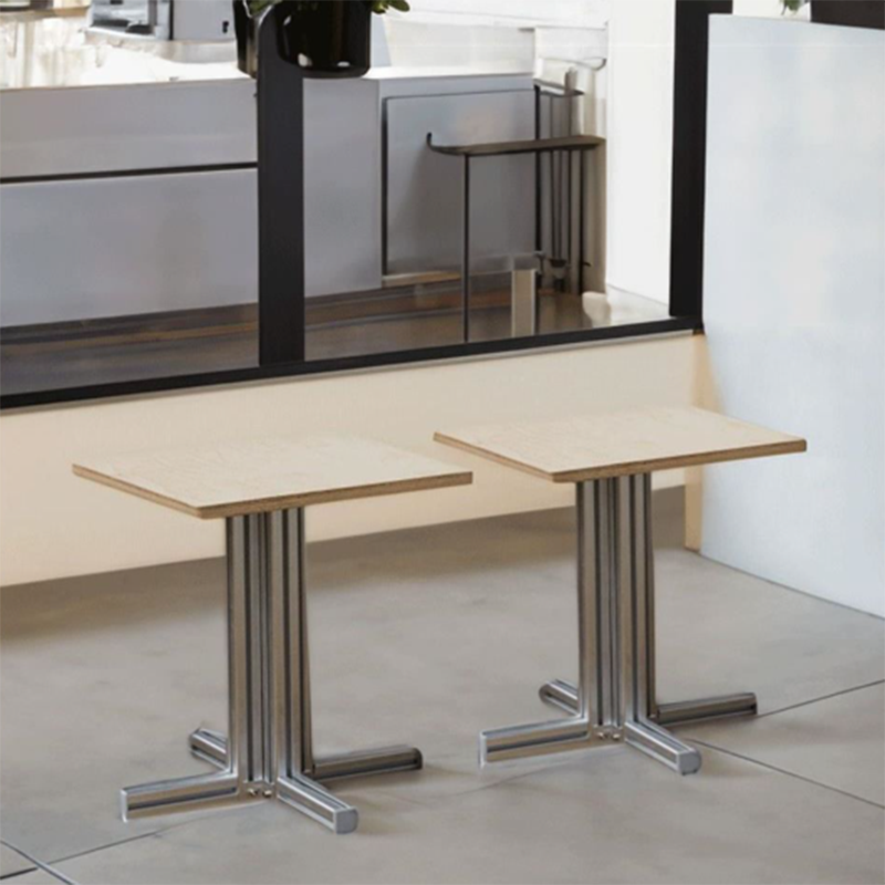 Modern Minimalist Birch Plywood & Aluminum Coffee Table – Water-Resistant, Indoor/Outdoor Use, Square or Round Design