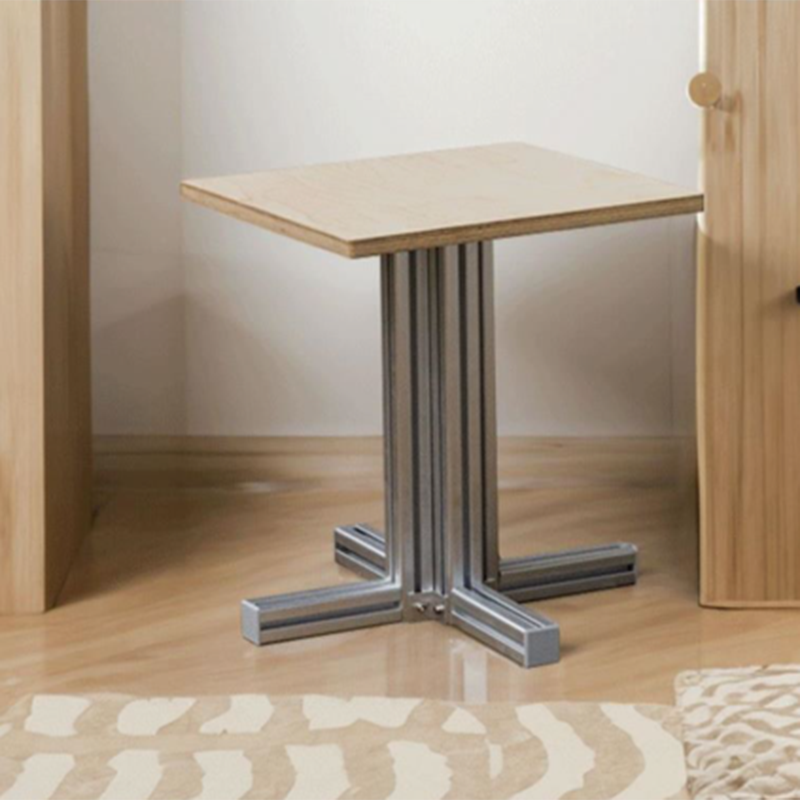 Modern Minimalist Birch Plywood & Aluminum Coffee Table – Water-Resistant, Indoor/Outdoor Use, Square or Round Design