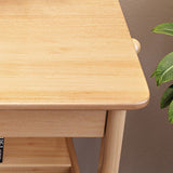 Traditional Chinese Solid Wood Desk & Chair Set with Rounded Rectangular Corner Design – Plywood Construction, Bedroom Furniture