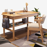 Traditional Chinese Solid Wood Desk & Chair Set with Rounded Rectangular Corner Design – Plywood Construction, Bedroom Furniture