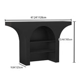Nordic-Style Contemporary Arched Console Table – 3-Tier, Solid Wood & Particleboard, Living Room