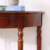 Traditional French-Style Semi-Circular Console Table in Solid Wood & MDF, 1-Drawer - Ideal for Living Room or Entryway