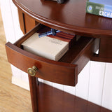 Traditional French-Style Semi-Circular Console Table in Solid Wood & MDF, 1-Drawer - Ideal for Living Room or Entryway