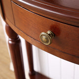 Traditional French-Style Semi-Circular Console Table in Solid Wood & MDF, 1-Drawer - Ideal for Living Room or Entryway