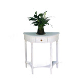 Traditional French-Style Semi-Circular Console Table in Solid Wood & MDF, 1-Drawer - Ideal for Living Room or Entryway