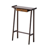 Elegant Traditional Chinese Nan Bamboo Rectangular Console Table - 1-Drawer, Ideal for Living Room or Entryway