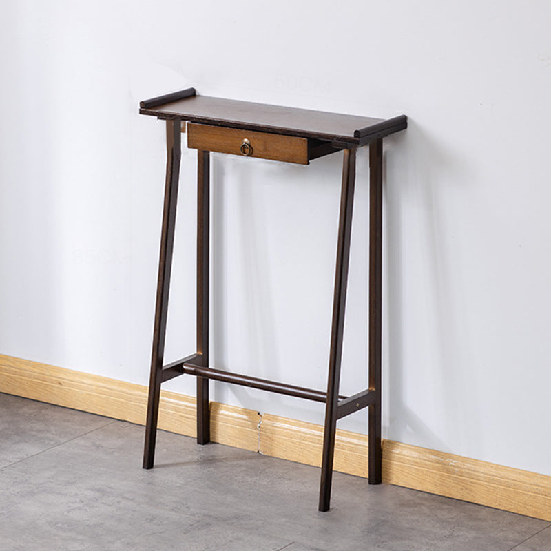 Elegant Traditional Chinese Nan Bamboo Rectangular Console Table - 1-Drawer, Ideal for Living Room or Entryway
