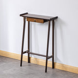 Elegant Traditional Chinese Nan Bamboo Rectangular Console Table - 1-Drawer, Ideal for Living Room or Entryway