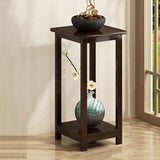 Nan Bamboo Square Console Table — 1/2-Tier, Traditional Chinese Design, Ideal for Living Room