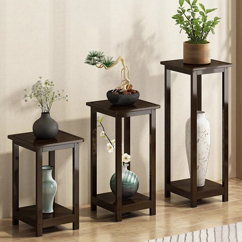 Nan Bamboo Square Console Table — 1/2-Tier, Traditional Chinese Design, Ideal for Living Room