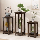 Nan Bamboo Square Console Table — 1/2-Tier, Traditional Chinese Design, Ideal for Living Room