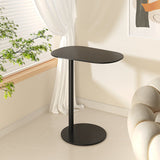 Modern Minimalist Round Wrought Iron End Table - 1-Tier Living Room Side Table