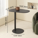 Modern Minimalist Round Wrought Iron End Table - 1-Tier Living Room Side Table