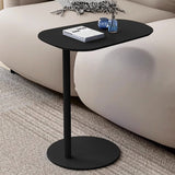Modern Minimalist Round Wrought Iron End Table - 1-Tier Living Room Side Table
