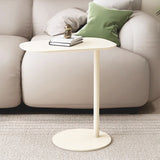 Modern Minimalist Round Wrought Iron End Table - 1-Tier Living Room Side Table