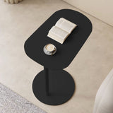 Modern Minimalist Round Wrought Iron End Table - 1-Tier Living Room Side Table