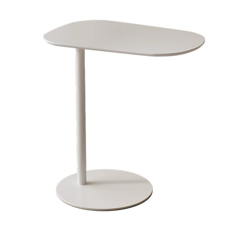 Modern Minimalist Round Wrought Iron End Table - 1-Tier Living Room Side Table