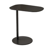 Modern Minimalist Round Wrought Iron End Table - 1-Tier Living Room Side Table