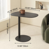 Modern Minimalist Round Wrought Iron End Table - 1-Tier Living Room Side Table