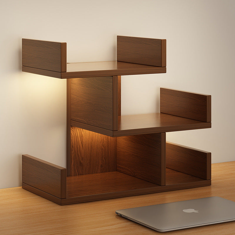 Sleek Modern Minimalist 3-Tier Rectangular MDF Bookshelf for Home Office