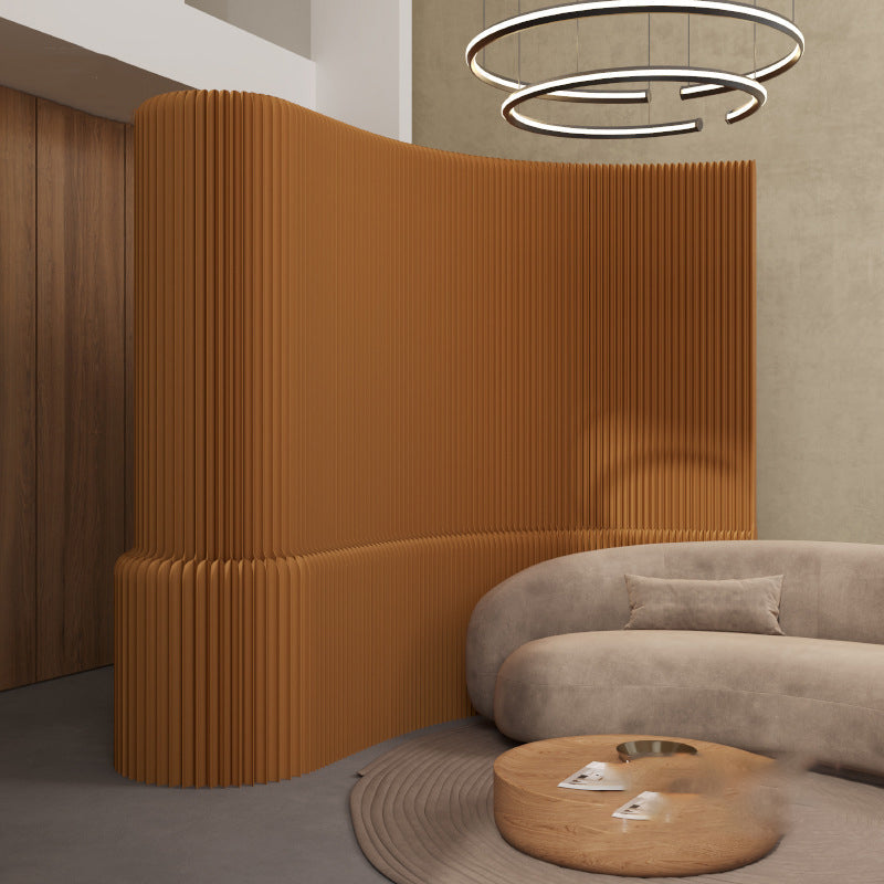Sleek Contemporary Rectangular Kraft Paper Room Divider - Extendable & Waterproof for Living Room
