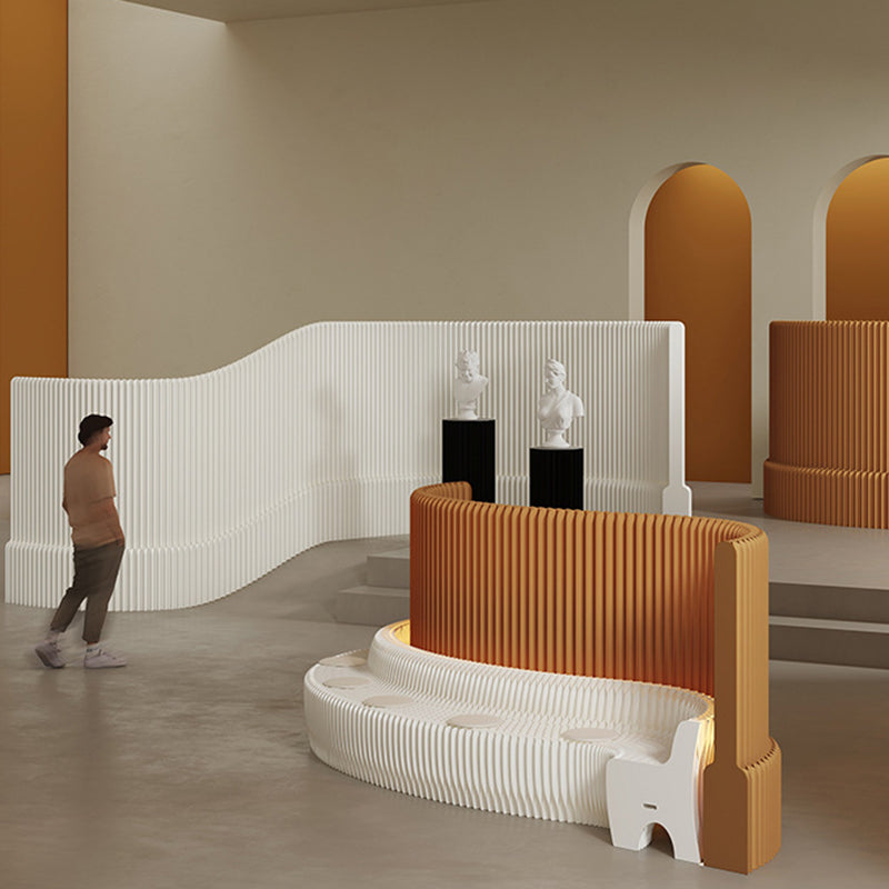 Sleek Contemporary Rectangular Kraft Paper Room Divider - Extendable & Waterproof for Living Room