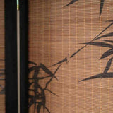 Traditional Chinese-Style Rectangular Bamboo Room Divider in Solid Wood - Bamboo Pattern Screen for Living Room