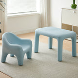 Chic Modern Minimalist Rectangular PE Kids Desk & Chair Set for Bedroom & Living Room