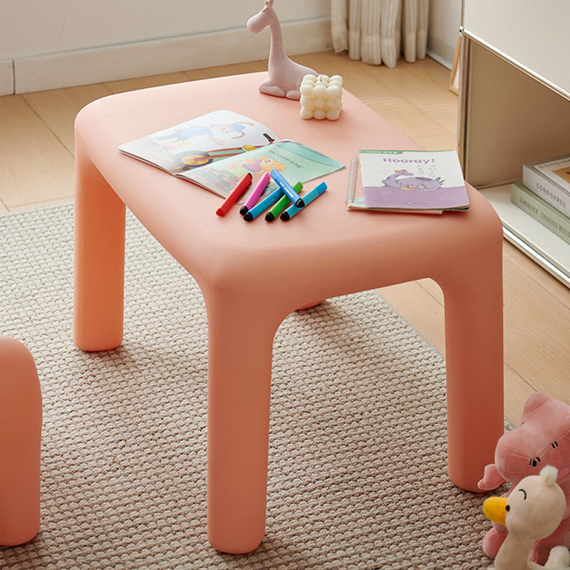 Chic Modern Minimalist Rectangular PE Kids Desk & Chair Set for Bedroom & Living Room