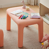 Chic Modern Minimalist Rectangular PE Kids Desk & Chair Set for Bedroom & Living Room