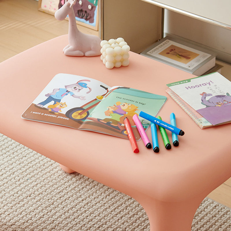 Chic Modern Minimalist Rectangular PE Kids Desk & Chair Set for Bedroom & Living Room