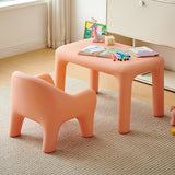 Chic Modern Minimalist Rectangular PE Kids Desk & Chair Set for Bedroom & Living Room