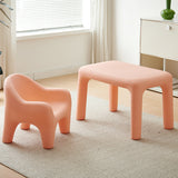 Chic Modern Minimalist Rectangular PE Kids Desk & Chair Set for Bedroom & Living Room