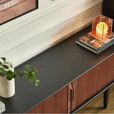 Contemporary Retro Ash Wood Plywood TV Stand – Rectangular Design with 3 Drawers & 3 Shelves for Living Room