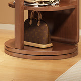 Modern Minimalist Rectangular Solid-Wood Hall Tree — Rotating, Movable with Mirror and 3-Tier Storage for Bedroom & Entryways