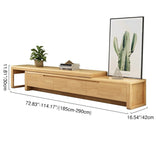 Sleek Modern Minimalist Solid Wood Extendable TV Stand with 3-Drawer Storage for Living Room