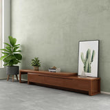 Sleek Modern Minimalist Solid Wood Extendable TV Stand with 3-Drawer Storage for Living Room