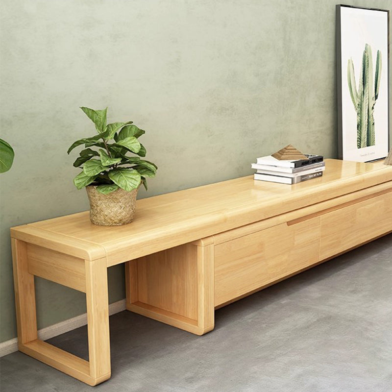 Sleek Modern Minimalist Solid Wood Extendable TV Stand with 3-Drawer Storage for Living Room
