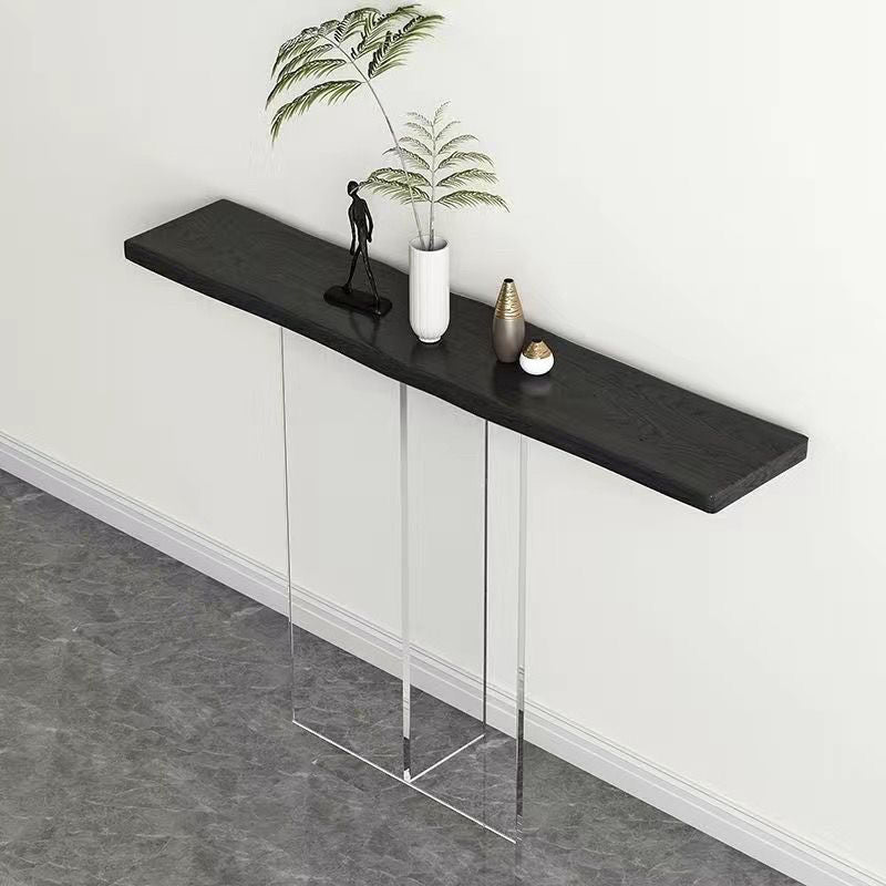 Sleek Pine Wood & Acrylic Console Table – Modern Minimalist Rectangular Entryway Table