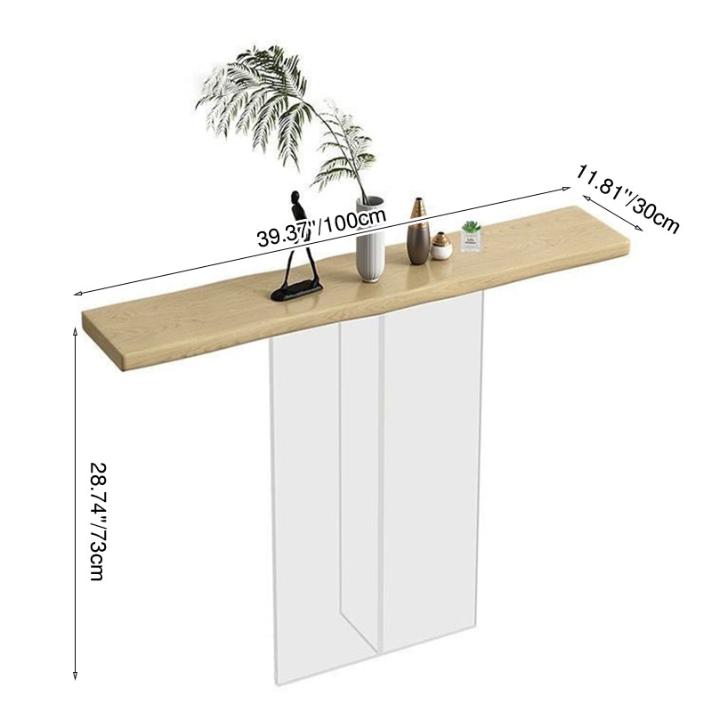 Sleek Pine Wood & Acrylic Console Table – Modern Minimalist Rectangular Entryway Table