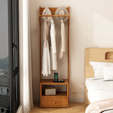 Sleek Modern Bamboo & MDF Hall Tree — Rectangular Design with 1 Cabinet and 2-Tier Storage for Bedroom & Living Room