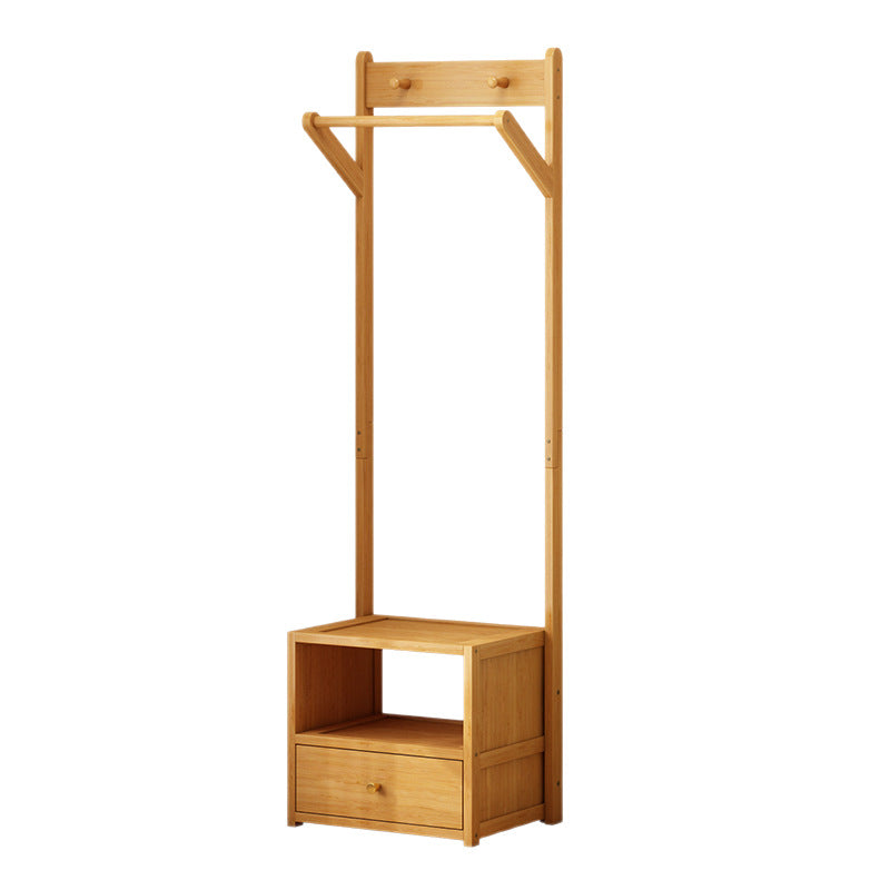 Sleek Modern Bamboo & MDF Hall Tree — Rectangular Design with 1 Cabinet and 2-Tier Storage for Bedroom & Living Room